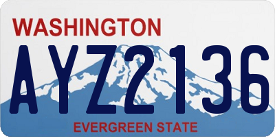 WA license plate AYZ2136