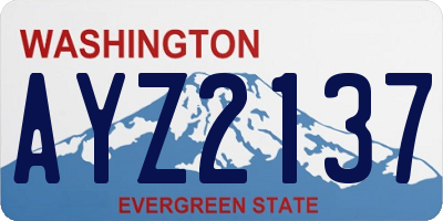 WA license plate AYZ2137