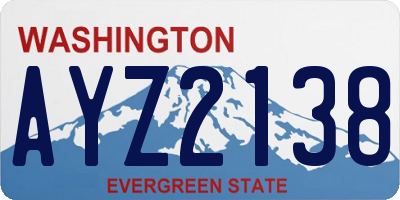 WA license plate AYZ2138