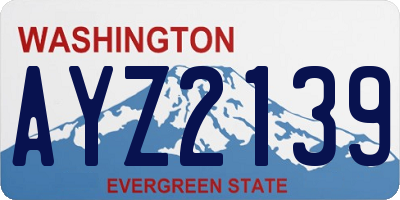 WA license plate AYZ2139