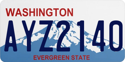 WA license plate AYZ2140