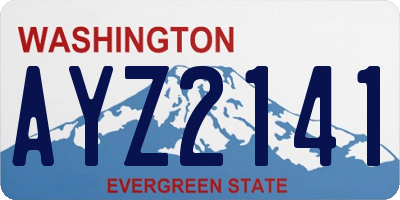 WA license plate AYZ2141