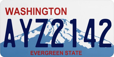 WA license plate AYZ2142