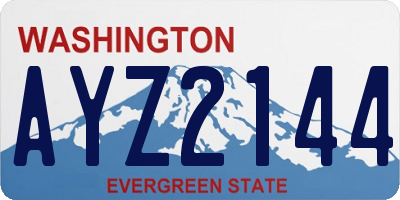 WA license plate AYZ2144