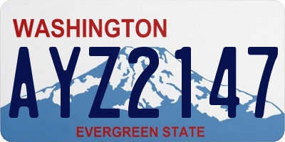 WA license plate AYZ2147