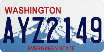 WA license plate AYZ2149