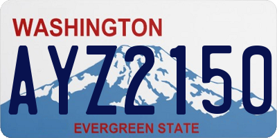 WA license plate AYZ2150