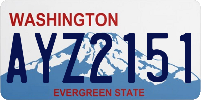 WA license plate AYZ2151