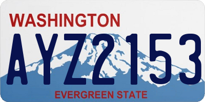 WA license plate AYZ2153