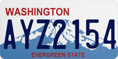 WA license plate AYZ2154