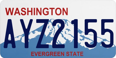 WA license plate AYZ2155