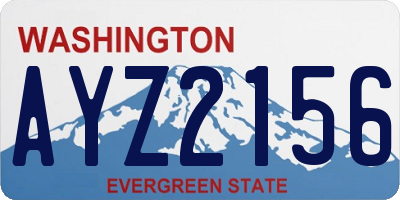 WA license plate AYZ2156