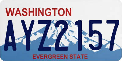 WA license plate AYZ2157