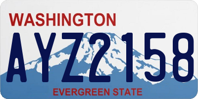 WA license plate AYZ2158