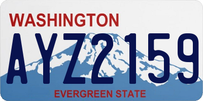 WA license plate AYZ2159