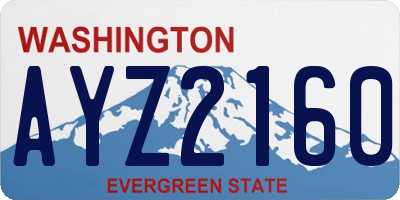 WA license plate AYZ2160