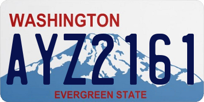 WA license plate AYZ2161