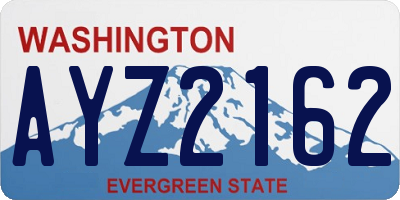 WA license plate AYZ2162