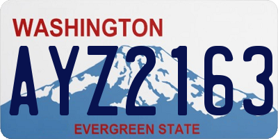 WA license plate AYZ2163