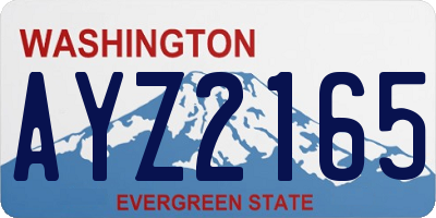 WA license plate AYZ2165