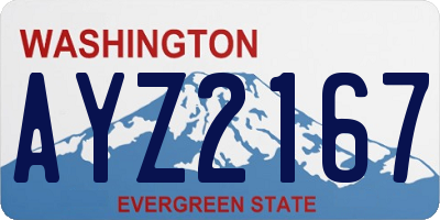 WA license plate AYZ2167