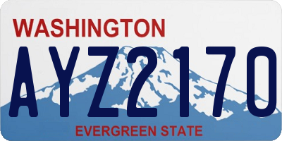 WA license plate AYZ2170