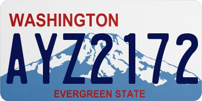 WA license plate AYZ2172