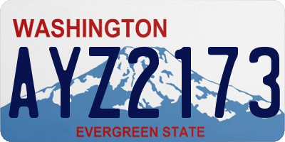 WA license plate AYZ2173