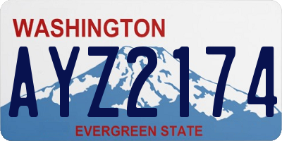 WA license plate AYZ2174