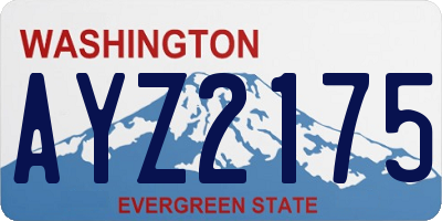 WA license plate AYZ2175