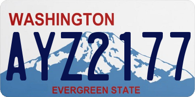 WA license plate AYZ2177