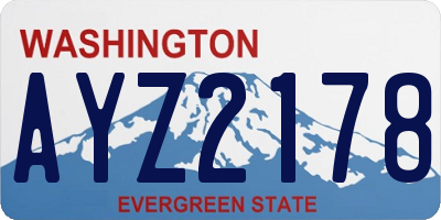 WA license plate AYZ2178