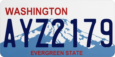 WA license plate AYZ2179