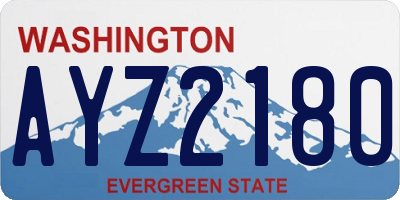 WA license plate AYZ2180