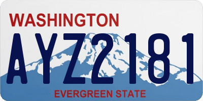 WA license plate AYZ2181