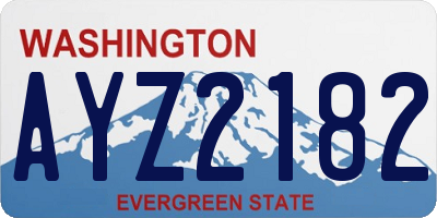 WA license plate AYZ2182