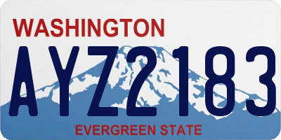 WA license plate AYZ2183