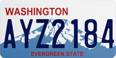 WA license plate AYZ2184