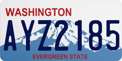 WA license plate AYZ2185