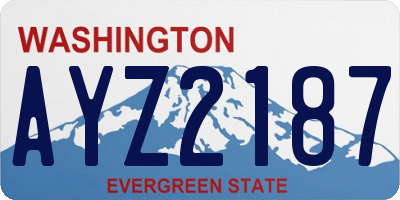 WA license plate AYZ2187