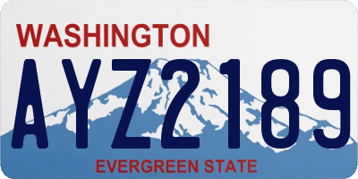 WA license plate AYZ2189