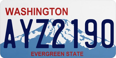 WA license plate AYZ2190