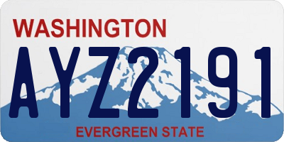 WA license plate AYZ2191