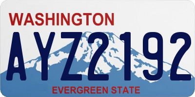 WA license plate AYZ2192