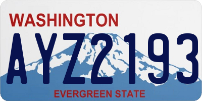 WA license plate AYZ2193