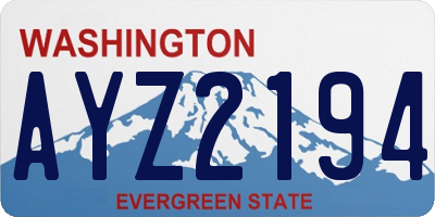 WA license plate AYZ2194