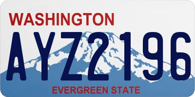 WA license plate AYZ2196