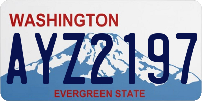 WA license plate AYZ2197