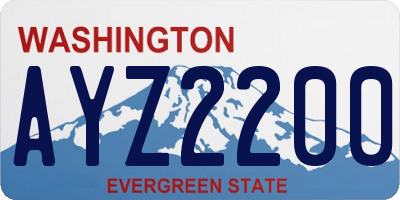 WA license plate AYZ2200