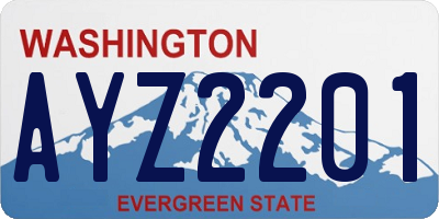 WA license plate AYZ2201